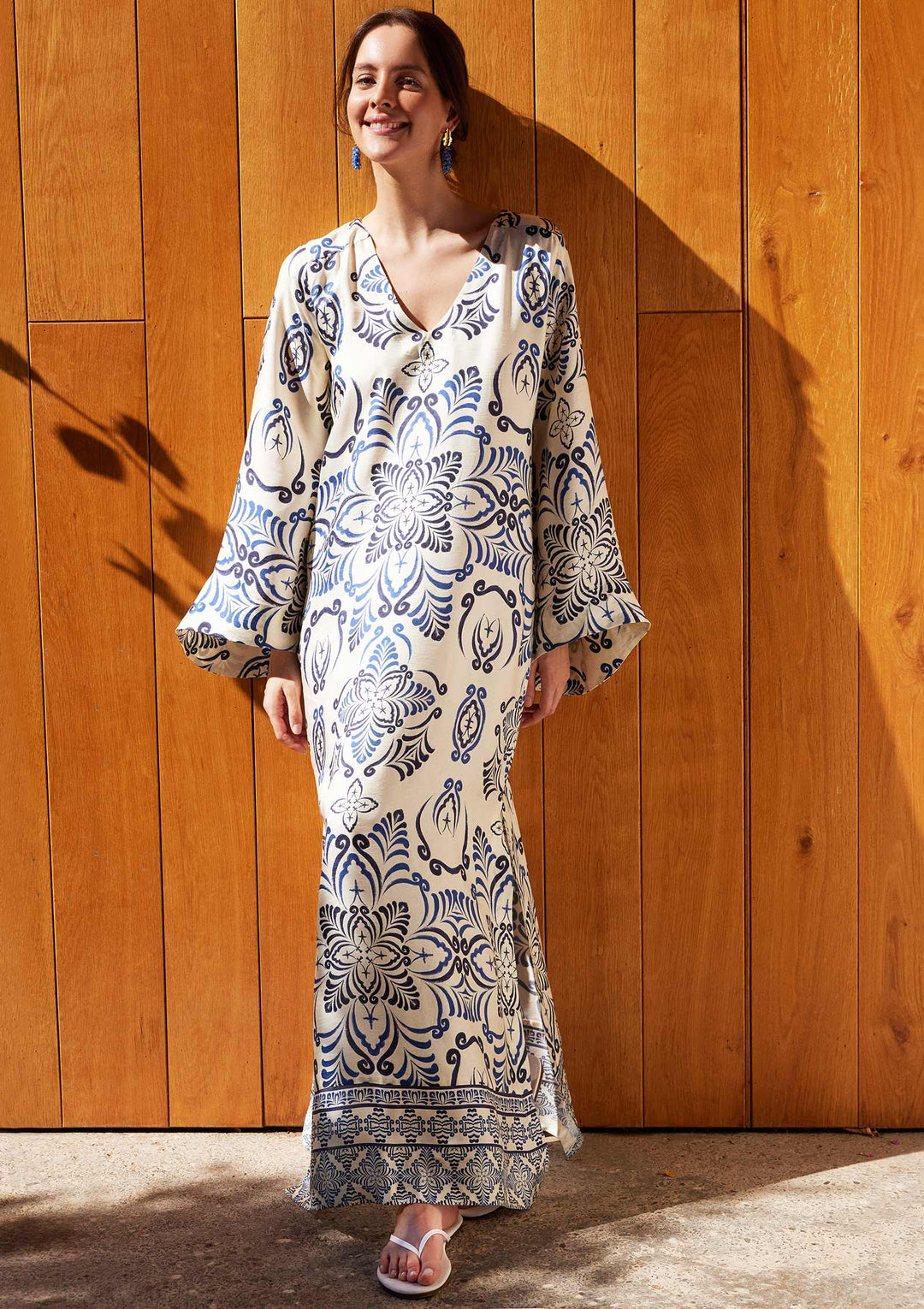 Bergamot Uzun Kaftan - Bordo