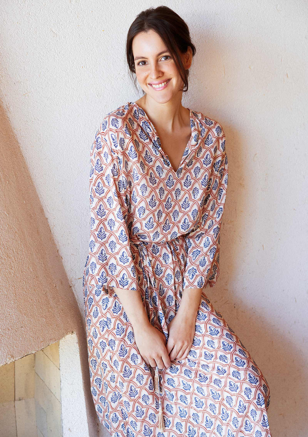 Geometric Leaf Uzun Tunik