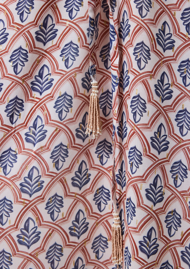 Geometric Leaf Uzun Tunik