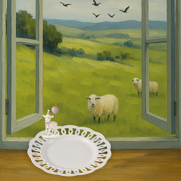 Seferî Storyteller Tabak Süsü - Joyful Lambs - Pembe Balon - 4'lü