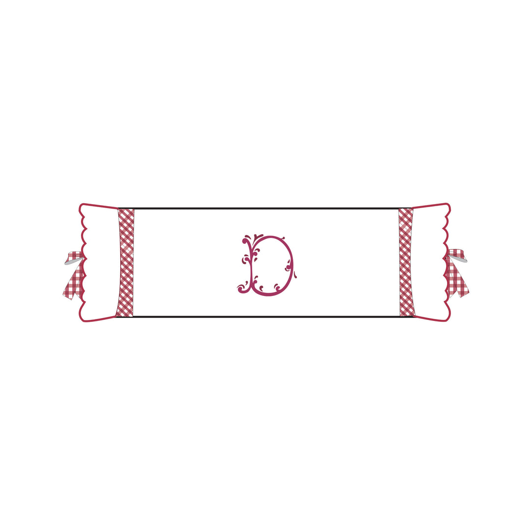 Seferî Flower Garden Bolster Cushion Cover with Monogram Embroidery - Pink