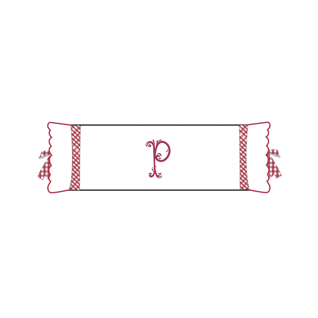 Seferî Flower Garden Bolster Cushion Cover with Monogram Embroidery - Pink