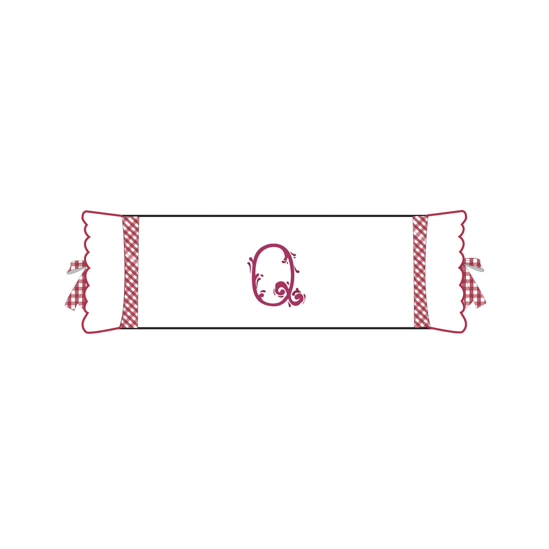 Seferî Flower Garden Bolster Cushion Cover with Monogram Embroidery - Pink