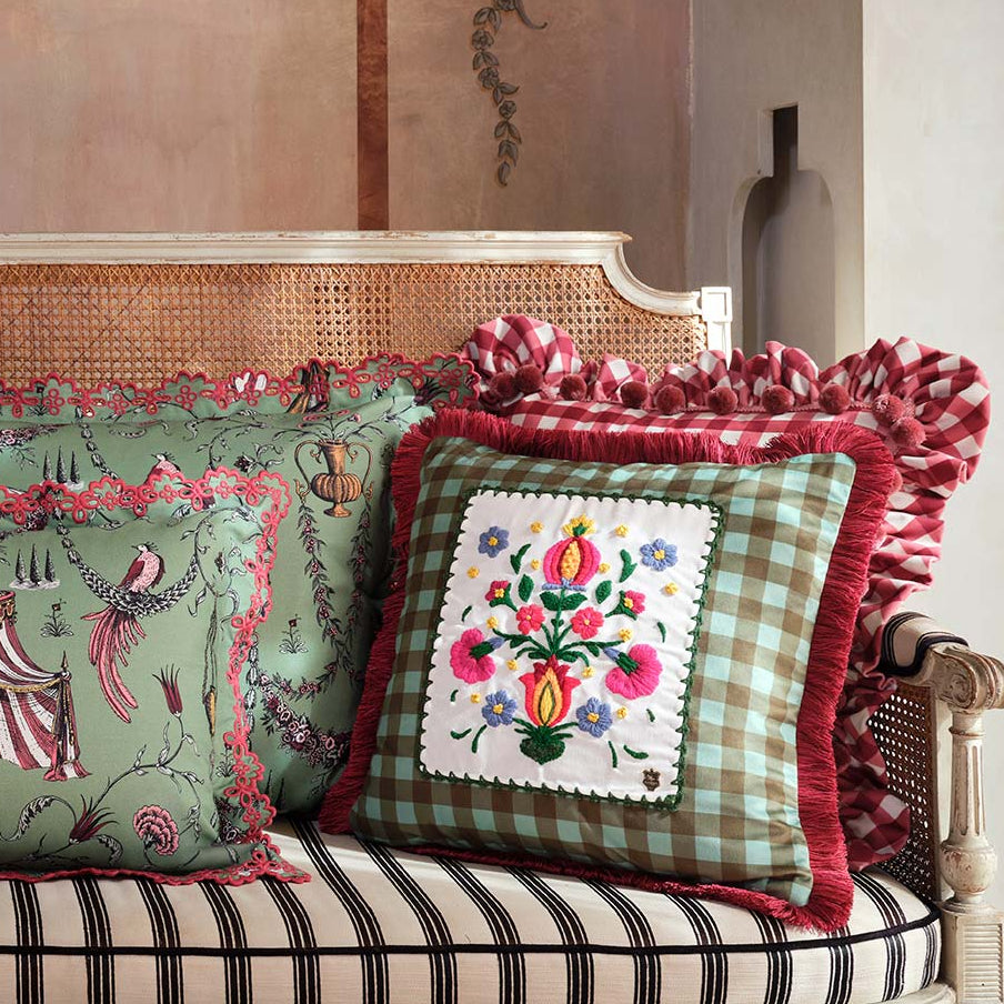 Seferî Caravan Decorative Cushion - Green