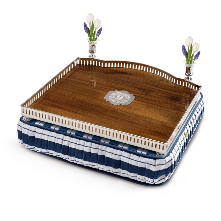 Seferî Ottoman Stripe Day & Night Base Cushion - Blue