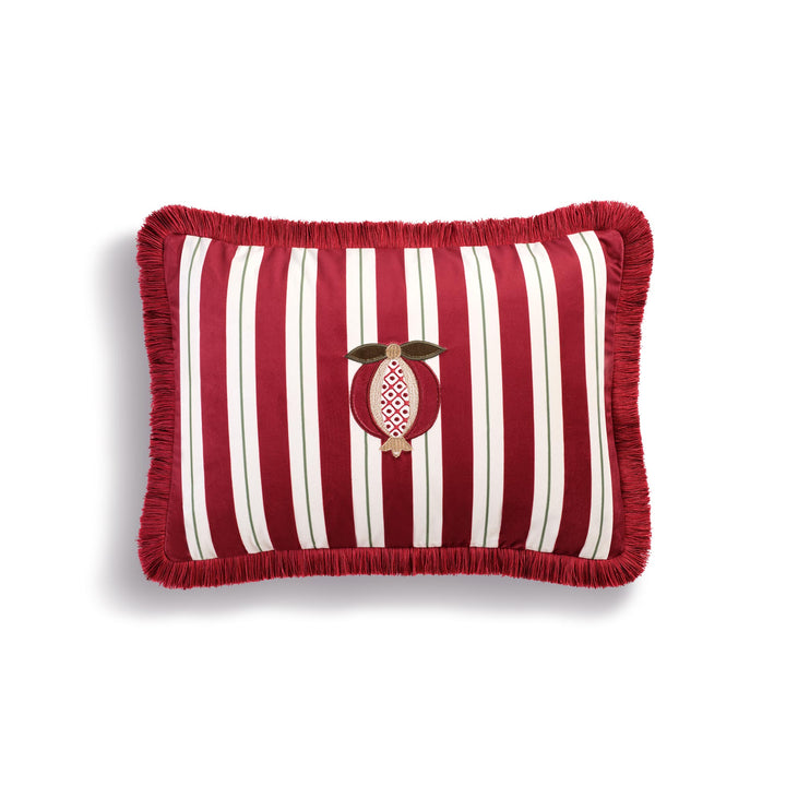 Seferî Ottoman Stripe Dekoratif Yastık - Nar Nakış İşlemeli