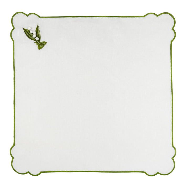 Seferî Nakışlı Peçete - Lily of the Valley - Beyaz - 4’lü Set
