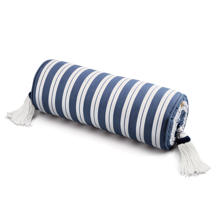 Seferî Ottoman Stripe Silindir Dekoratif Yastık - Mavi
