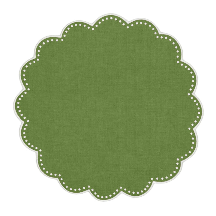 Seferî Pearl Round Placemat - Light Green