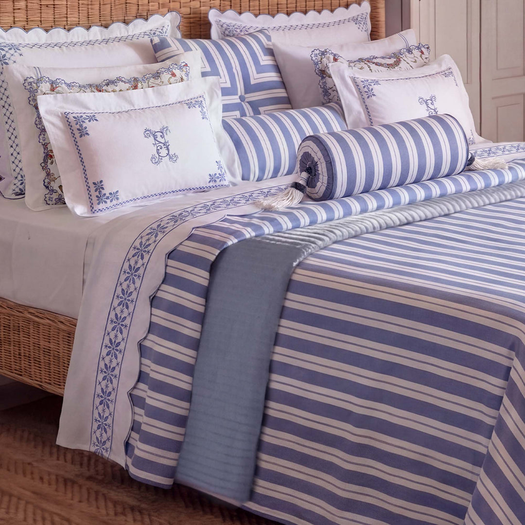 Seferî Ottoman Stripe Dekoratif Yastık - Mavi