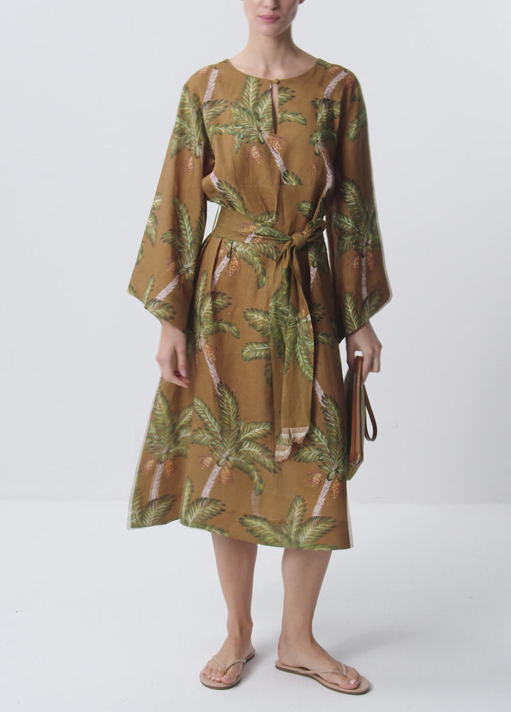 Date Palm Midi Elbise