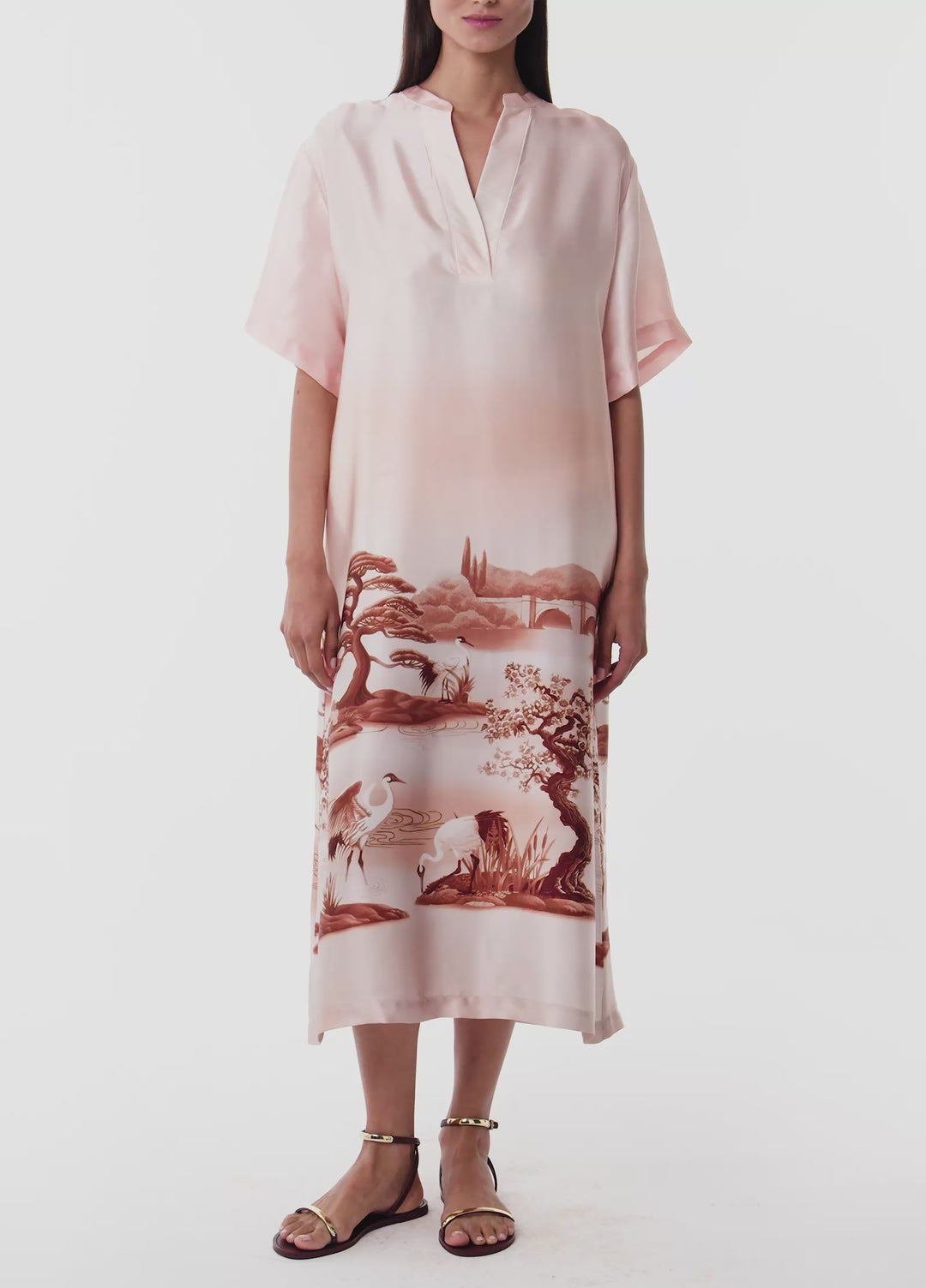Mirage Uzun Kaftan - Pembe