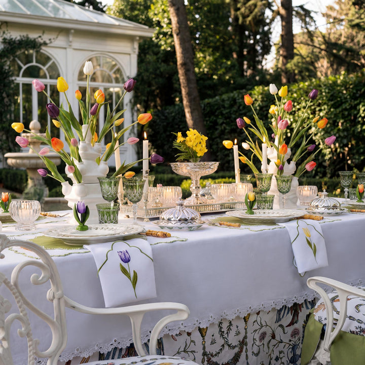 Seferî Nakışlı Peçete - Tulip Garden - 4’lü Set